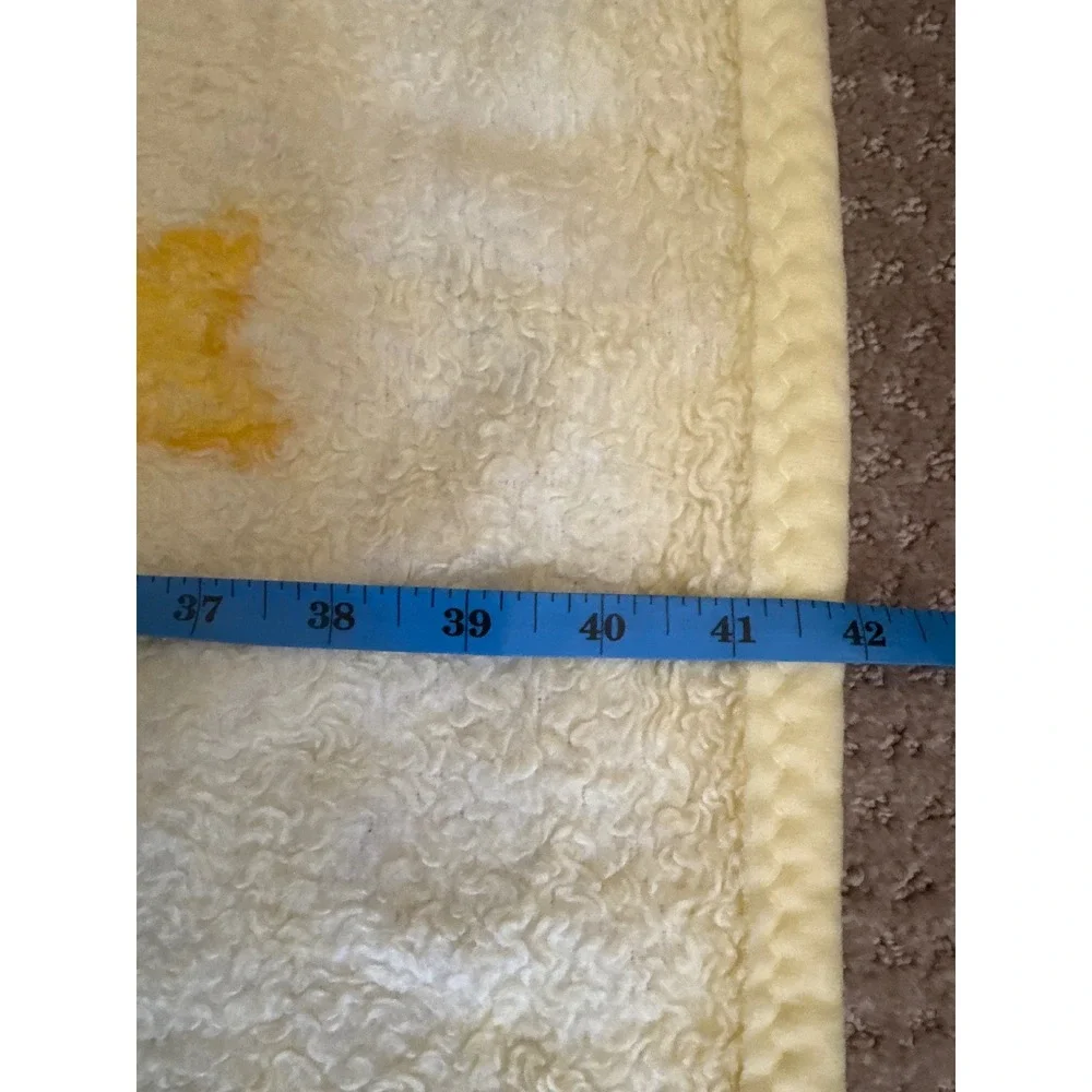 Vintage Style Pegasus Star Clouds Yellow Plush Fleece Baby Blanket 41x49